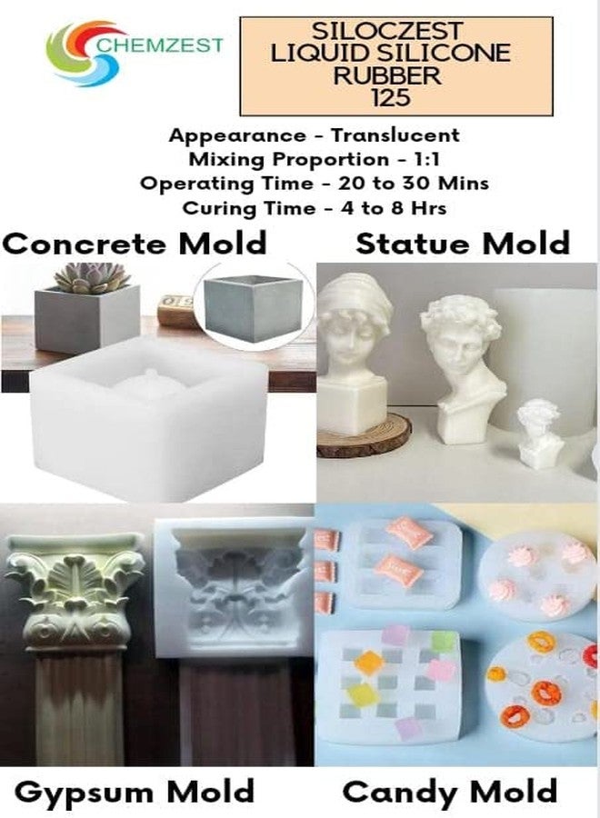 SILOCZEST Silicone Mold Making Kit,25A Liquid Silicone Rubber,1:1 Mixing Ratio|Jelly Tray,Artificial Jewelry,Cement Statues Mold Making|Translucent(500GM+500GM) - Image 2